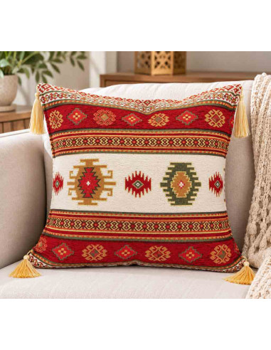 Turkish Kilim Cushion Cover, 17 x 17 in