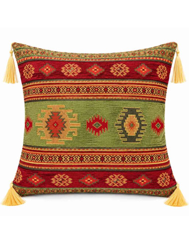 Housse de coussin turque Kilim, 17 x 17 po