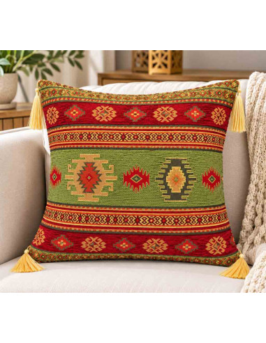 Turkish Kilim Cushion Cover, 17 x 17 in
