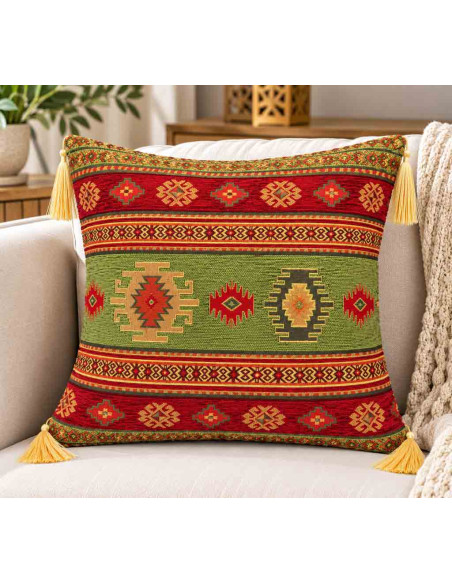 Turkish Kilim Cushion Cover, 17 x 17 in