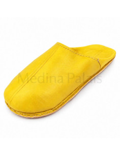 Babouche round plain yellow