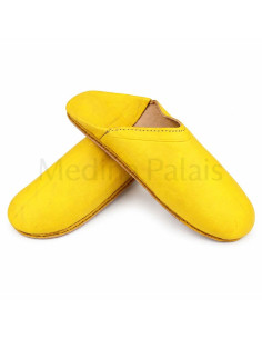 Babouche round plain yellow 2