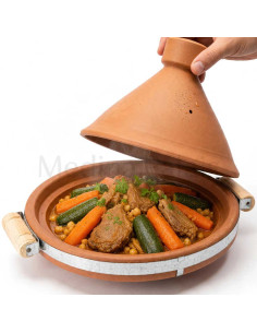 Natural Moroccan clay tagine 36 cm with conical lid 2
