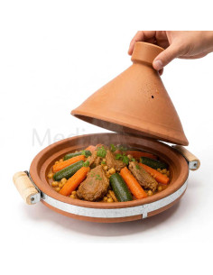Natural Moroccan clay tagine 30 cm with conical lid 2