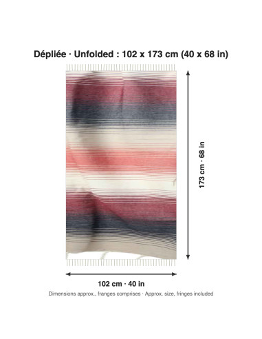 Red and white gradient fouta