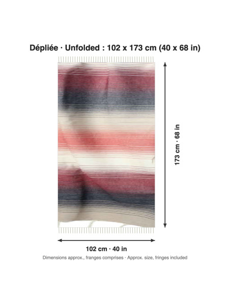 Red and white gradient fouta