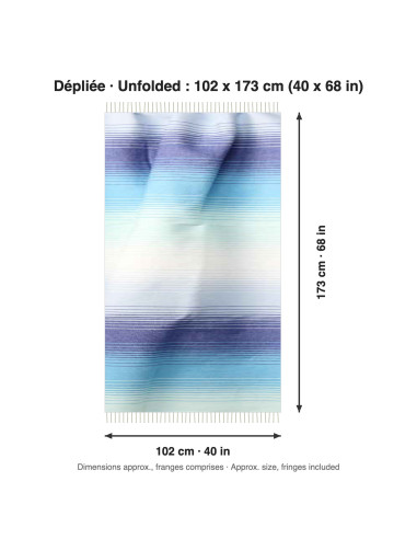 Blue and white gradient fouta