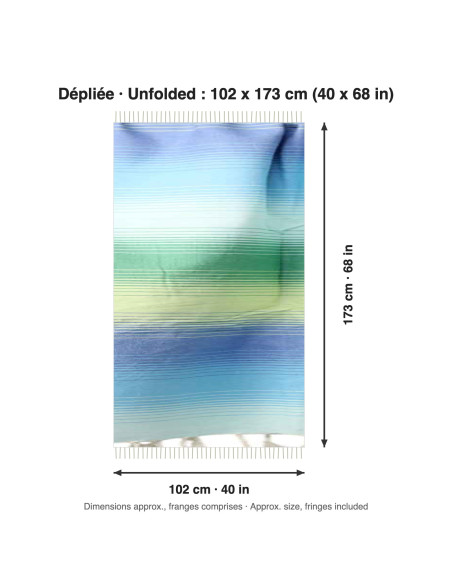 Blue, green and yellow gradient fouta