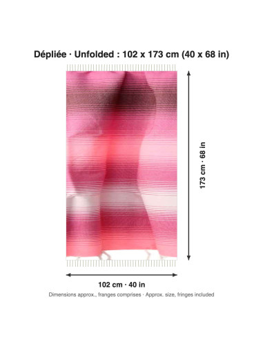 Pink and white gradient fouta