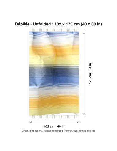 Blue and yellow gradient fouta