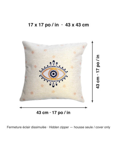 Evil Eye Cushion Cover, 17 x 17 in