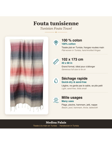 Red and white gradient fouta