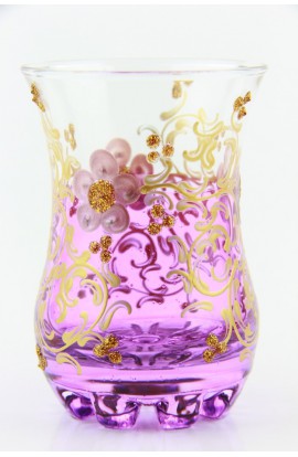 Verre à thé tunisien motif 1 rouge