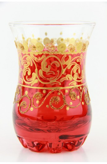 Verre à thé tunisien motif 1 jaune