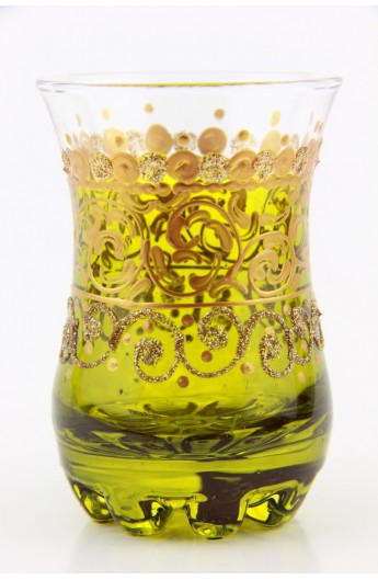 Verre à thé tunisien motif 2 rouge