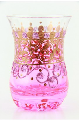 Verre à thé tunisien motif 2 rouge