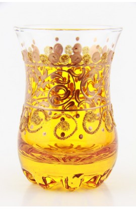 Verre à thé tunisien motif 2 rouge