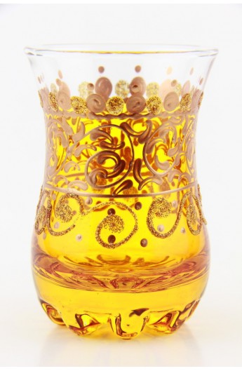 Verre à thé tunisien motif 2 rouge