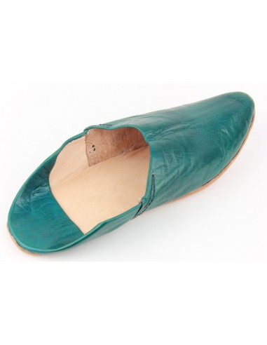 Babouche marocaine au bout pointu simple bleu