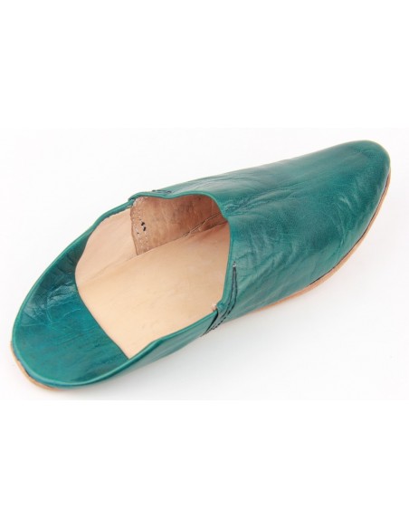 Babouche pointed plain blue