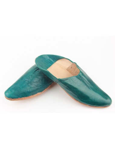Babouche pointed plain blue