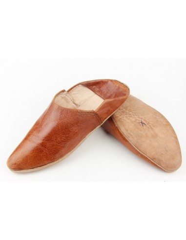 Babouche marocaine au bout pointu simple noir