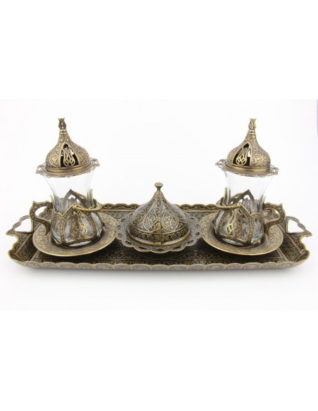 Turkish tea service double red