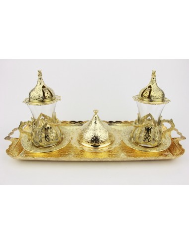 Turkish tea service double bronze