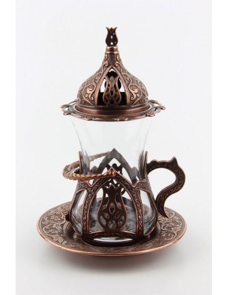Turkish tea service familiale red