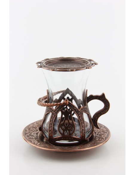 Turkish tea service familiale red