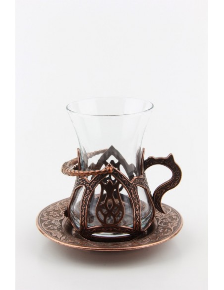 Turkish tea service familiale red