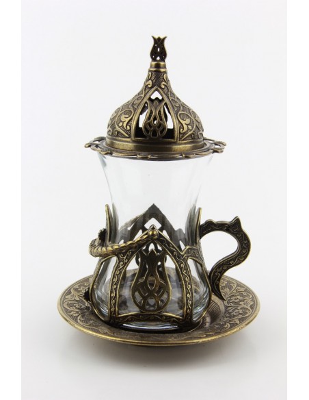 Family Turkish tea service silver
