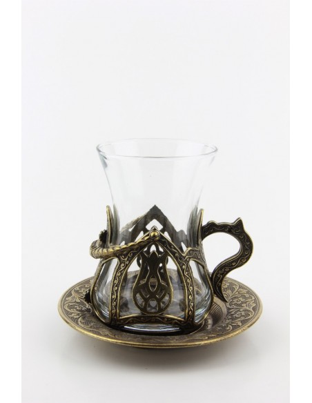 Family Turkish tea service silver
