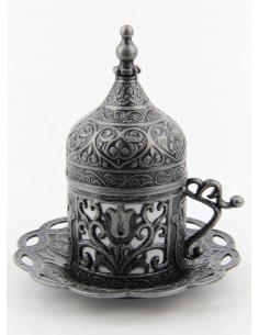 Bronze Turkish tea and coffee glass silver