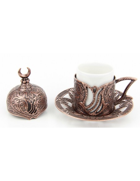 Bronze Turkish tea and coffee glass black