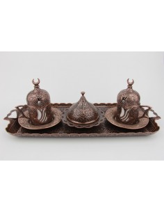 Bronze Turkish tea and coffee glass double red