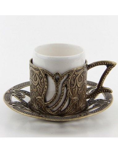 Bronze Turkish tea and coffee glass double red