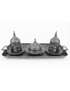 Verre à thé et café turque double argent