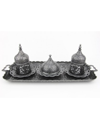 Silver Turkish tea and coffee glass double