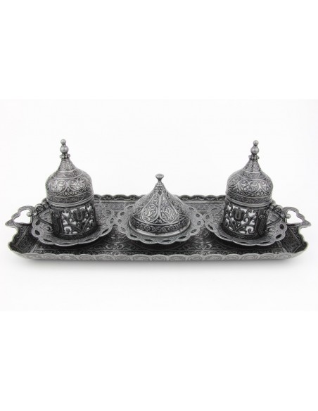 Verre à thé et café turque double argent