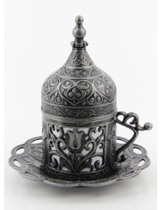 Silver Turkish tea and coffee glass double 2