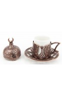 Family Turkish tea and coffee service red