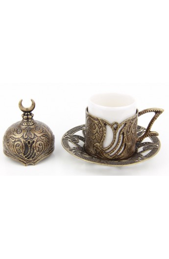 Family Turkish tea and coffee service red