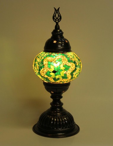 Turkish Green Mosaic Lamp with white...