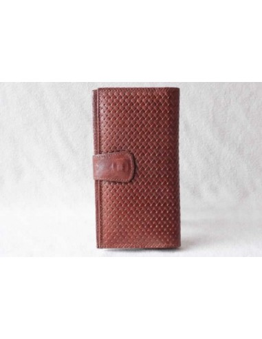 Leather wallet light brown large pattern 1
