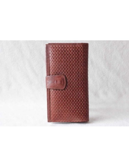 Leather wallet light brown large pattern 1