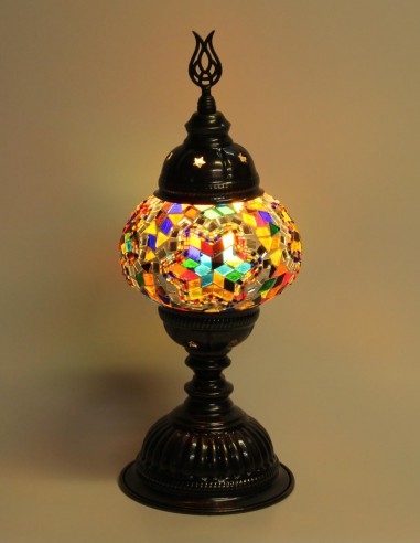 Turkish Mosaic Lamp with orange and purple...