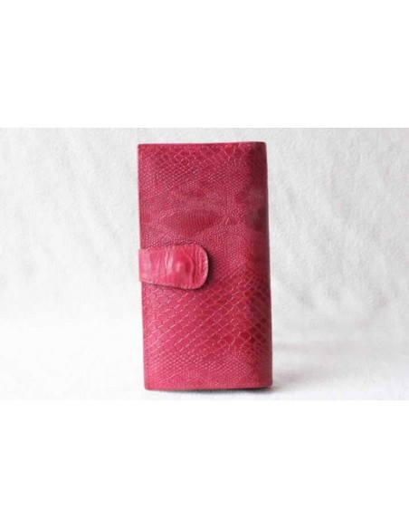 Leather wallet pink large pattern 2