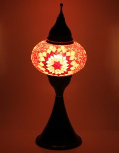 Turkish Mosaic Lamp with a large red and white star, 17 in 2