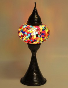 Turkish Mosaic Lamp with multicolor diamonds, 17 in